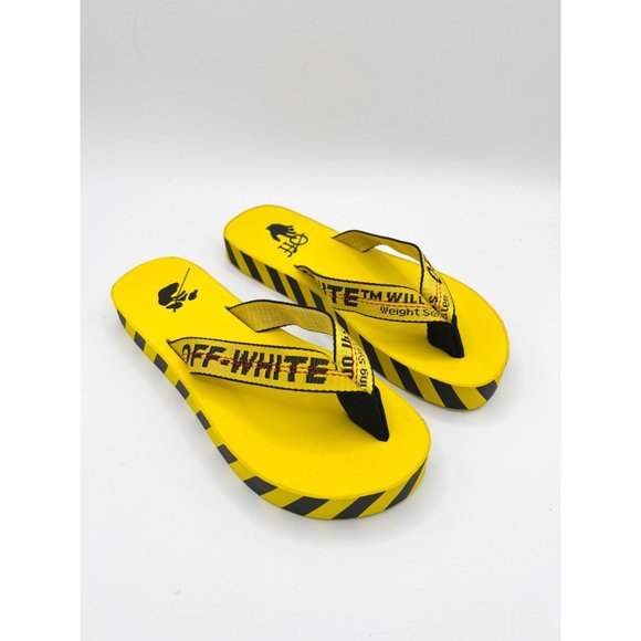 Off-White Industrial Strap Logo Flip Flops Sz EU 42 US 9 - Picture 3 of 11